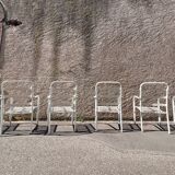 Stackable Garden Armchairs with Elastic Ropes, 1970s, Set of 6