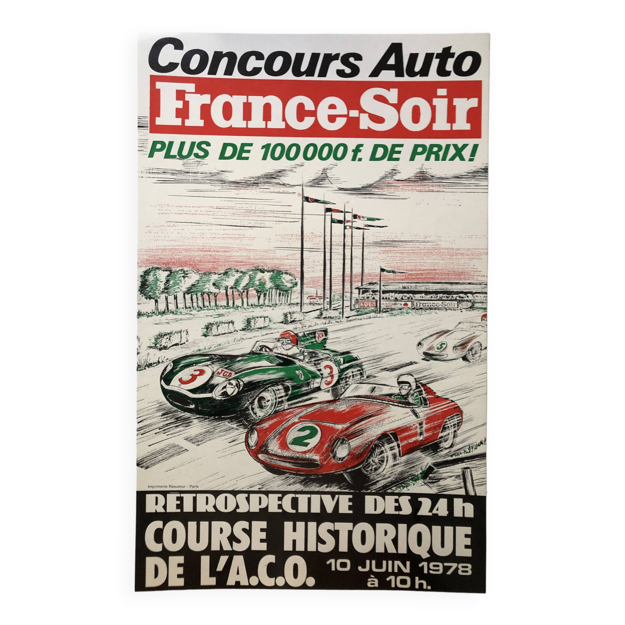 Original retrospective poster of the 1978 ACO historic 24-hour race.