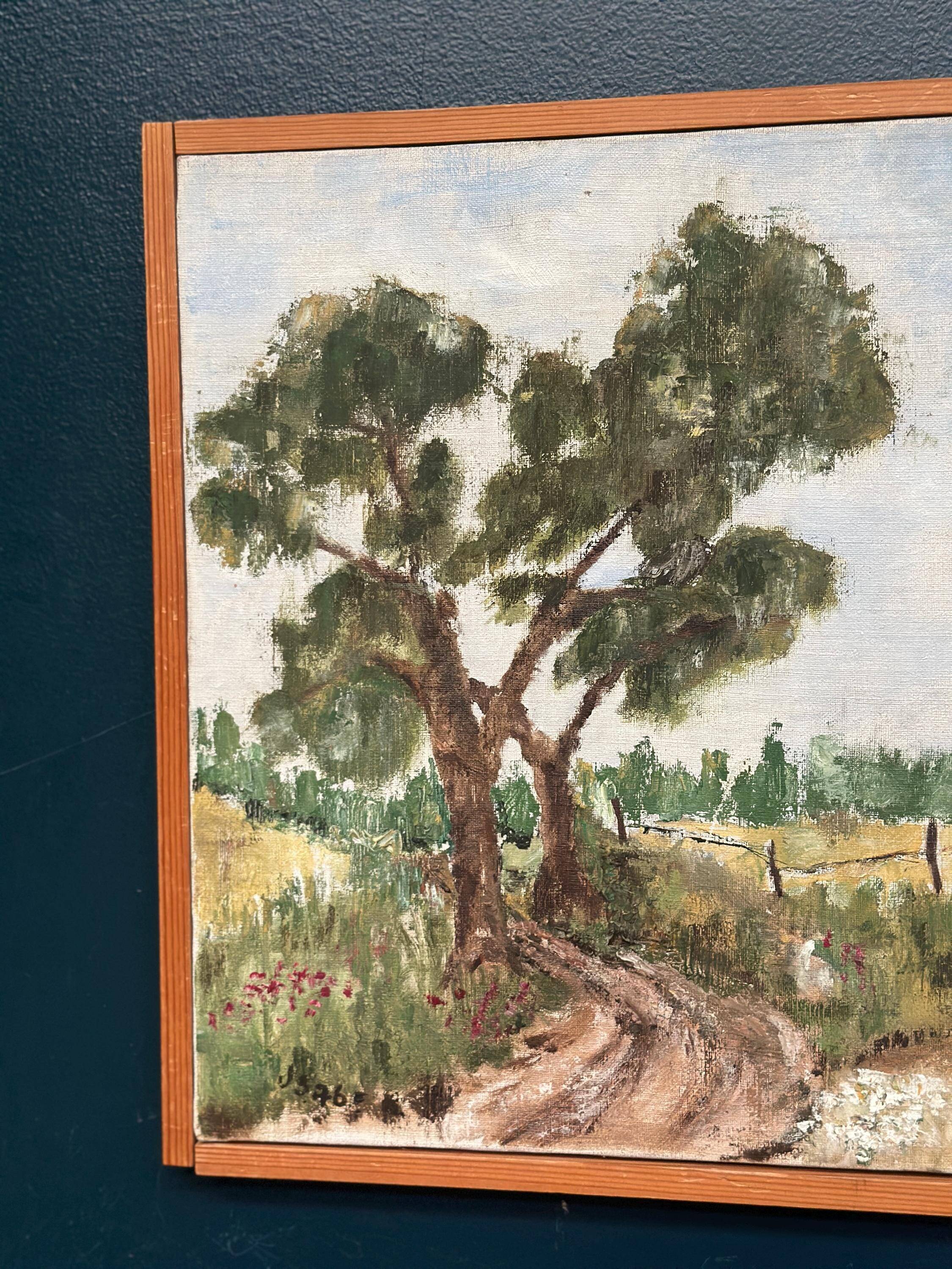 Original Swedish Oil on Canvas – “Rural Landscape” – Signed – Vintage