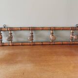 Antique wooden wall coat rack