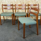 4 chaises en teck Niels O. Möller pour J.L. Moller’s 60