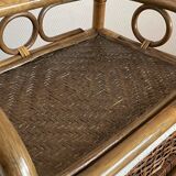 Bamboo and rattan drawer cabinet