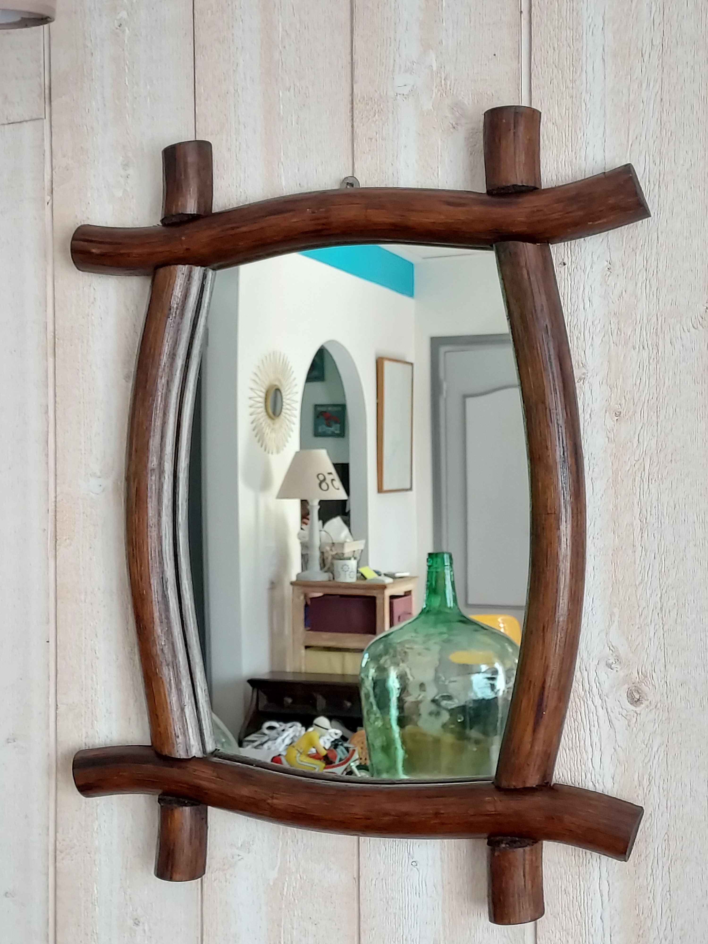 Dark wood mirror 57x45cm