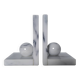 Vintage bookends in grey veined white marble – Minimalist design
