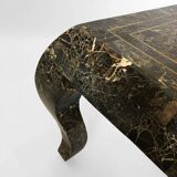 Table basse en marbre tessellé maitland smith 1980 vintage usa rare emperador 1970