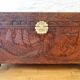 Chinese chest in solid camphor wood carved early 20th century