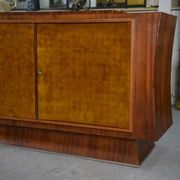 Art Deco rosewood sideboard with gilt door, attributed to Maison Dominique, 1940s