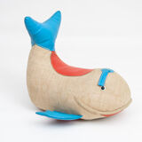 Jouet thérapeutique vintage baleine par Renate Müller pour H. Josef Leven, Sonneberg, années 1960