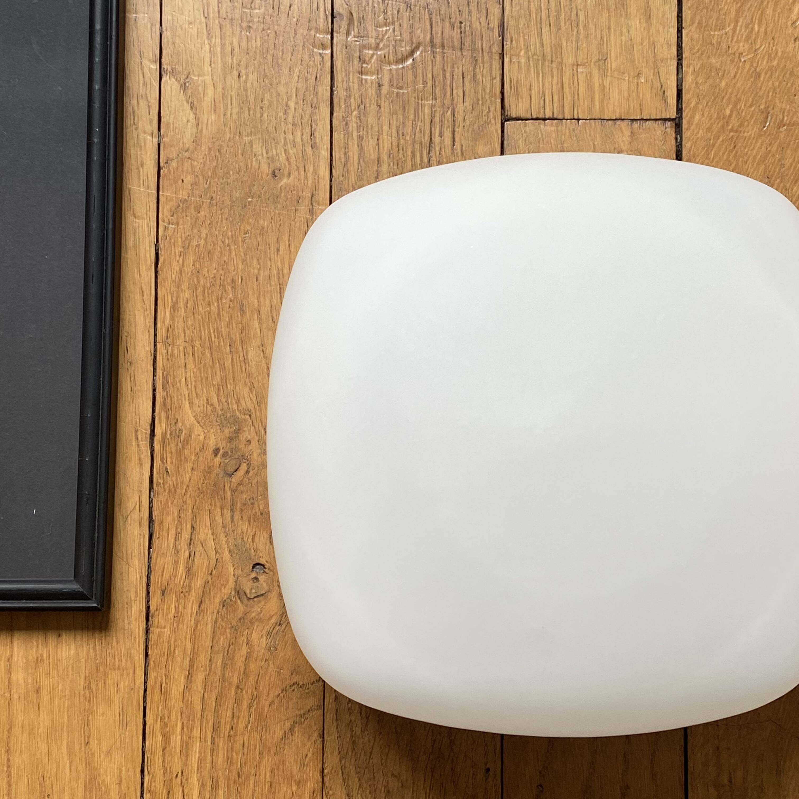 Vintage wall ceiling light in white glass