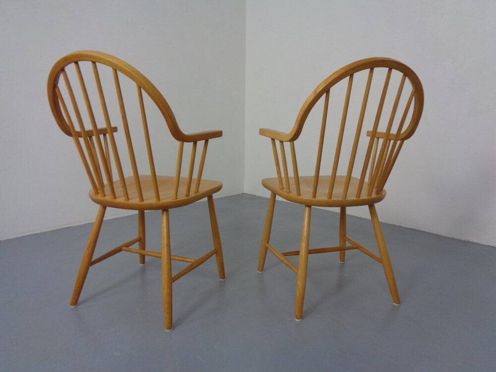 Set of oak armchairs by Erik Ole Jørgensen for Tarm Stole Møbelfabrik.