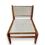 Pair of teak and canning armchairs