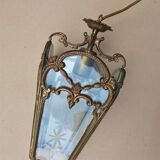 Bronze lantern of Louis XVI style working order - engraved glasses
