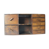 Antique, artisanal seven-drawer furniture