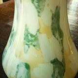 Large vase, blown glass with colored inclusions, Murano design from the 80s