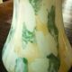 Large vase, blown glass with colored inclusions, Murano design from the 80s
