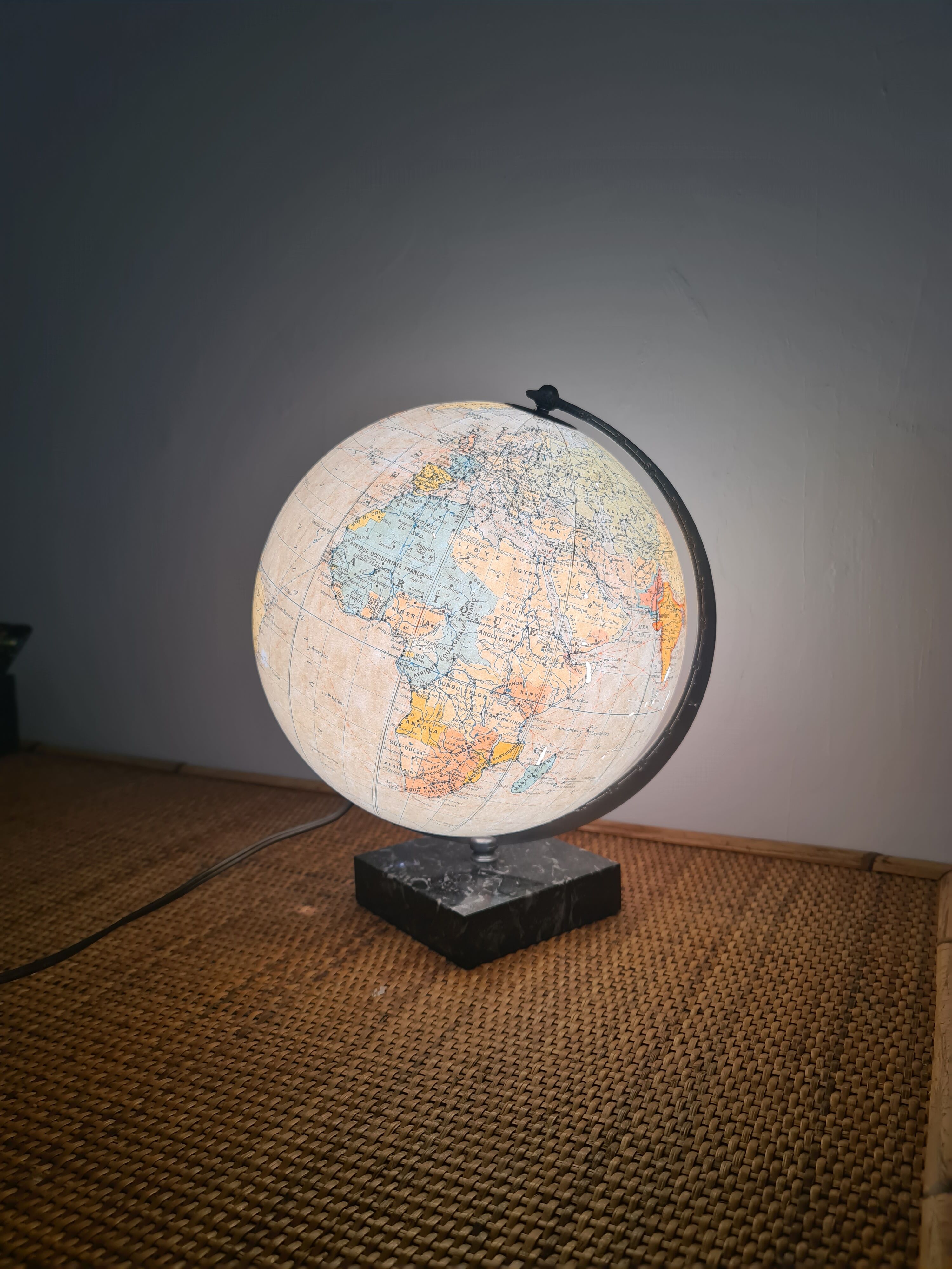 Vintage Globe Taride Marble and Glass
