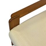 Canapé vintage deux places en pin des années 70 au design minimaliste