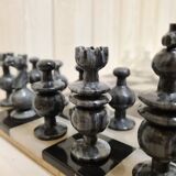 Black and white marble chess
