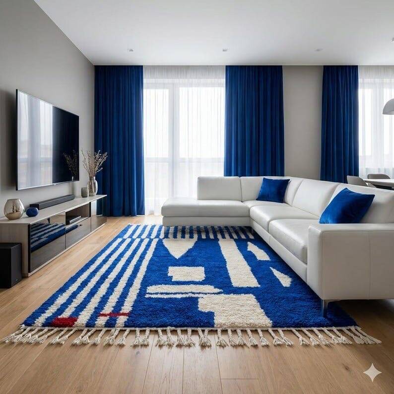 Beni Ourain Berber rug made of pure wool, handmade, 200/300 cm.