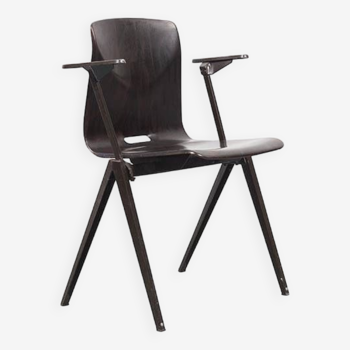 Vintage Galvanitas S22 ebony and brown chair with armrests