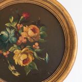 Set of 3 paintings bouquet of flowers