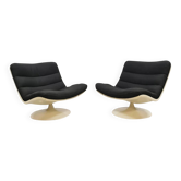 Fauteuil pivotant modèle 975 par Geoffrey Harcourt pour Artifort, tissu noi