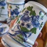 Set of 3 hand-painted cotton pots