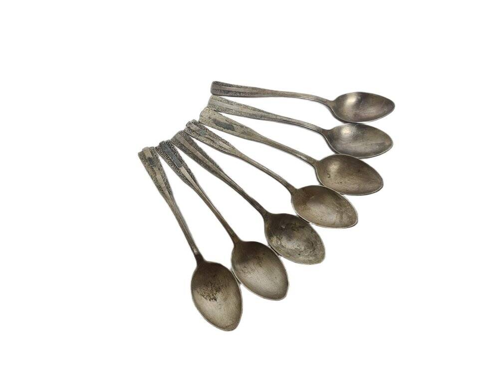 Art Deco brass spoons, 1950s, set of 6