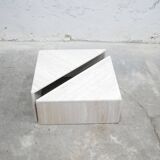 Vintage travertine coffee table published by Roche Bobois