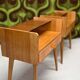 Many bedside tables, vintage, Scandinavian, light wood, 1960s.