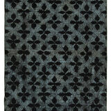 Hand-Knotted Bohemian Turkish 1980s 156 cm x 256 cm Black Carpet