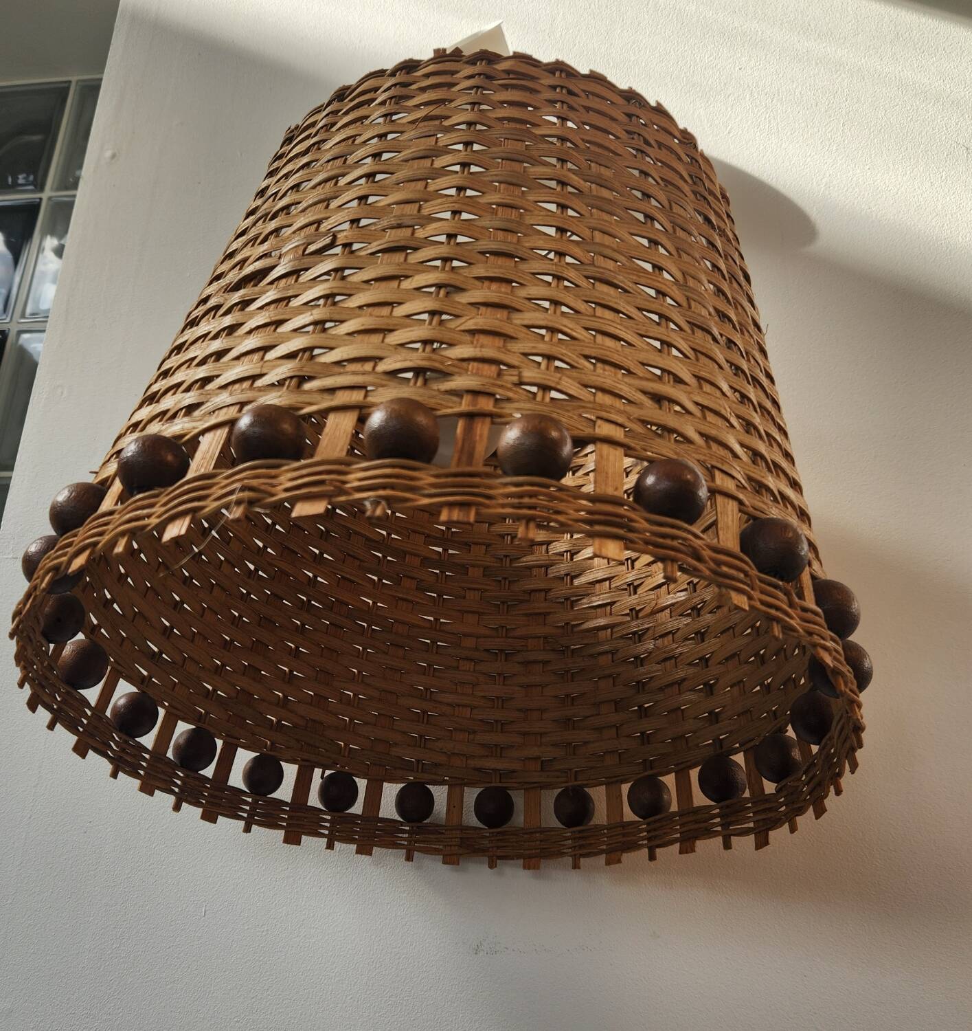 Vintage 60's wicker pendant light