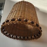 Vintage 60's wicker pendant light