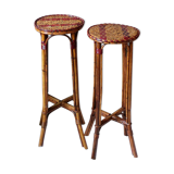 Pair of rattan vintage stool