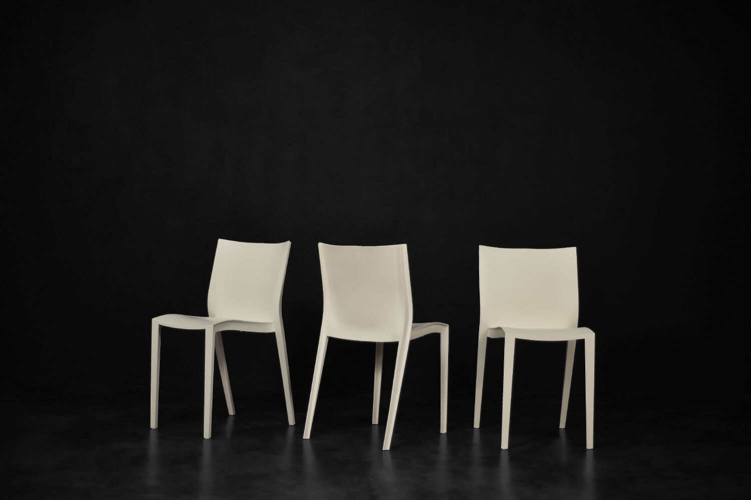 Mid-century smooth plastic vintage chairs by Philippe Starck for Xo Design, set of 5.