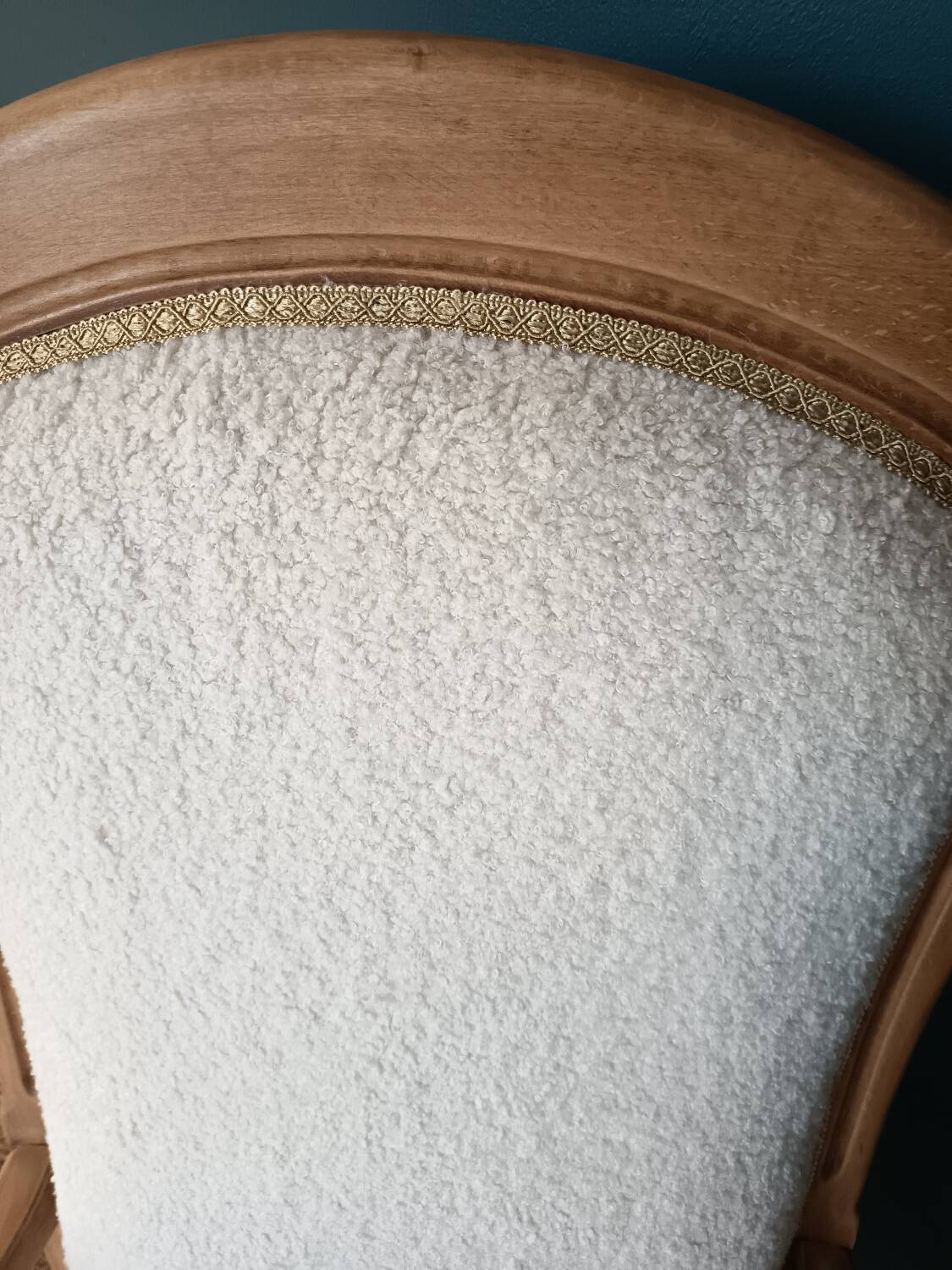 Renovated Voltaire armchair in Japandi style