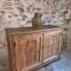Antique French work cabinet in pine with two doors – rustic country style