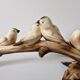 Faïence Art Déco oiseaux sur une branche 18x48 cm