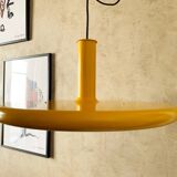 Suspension jaune original des années 1970 produit au Danemark par Fog & Morup - Conçu par Hans Due - XL 50 cm