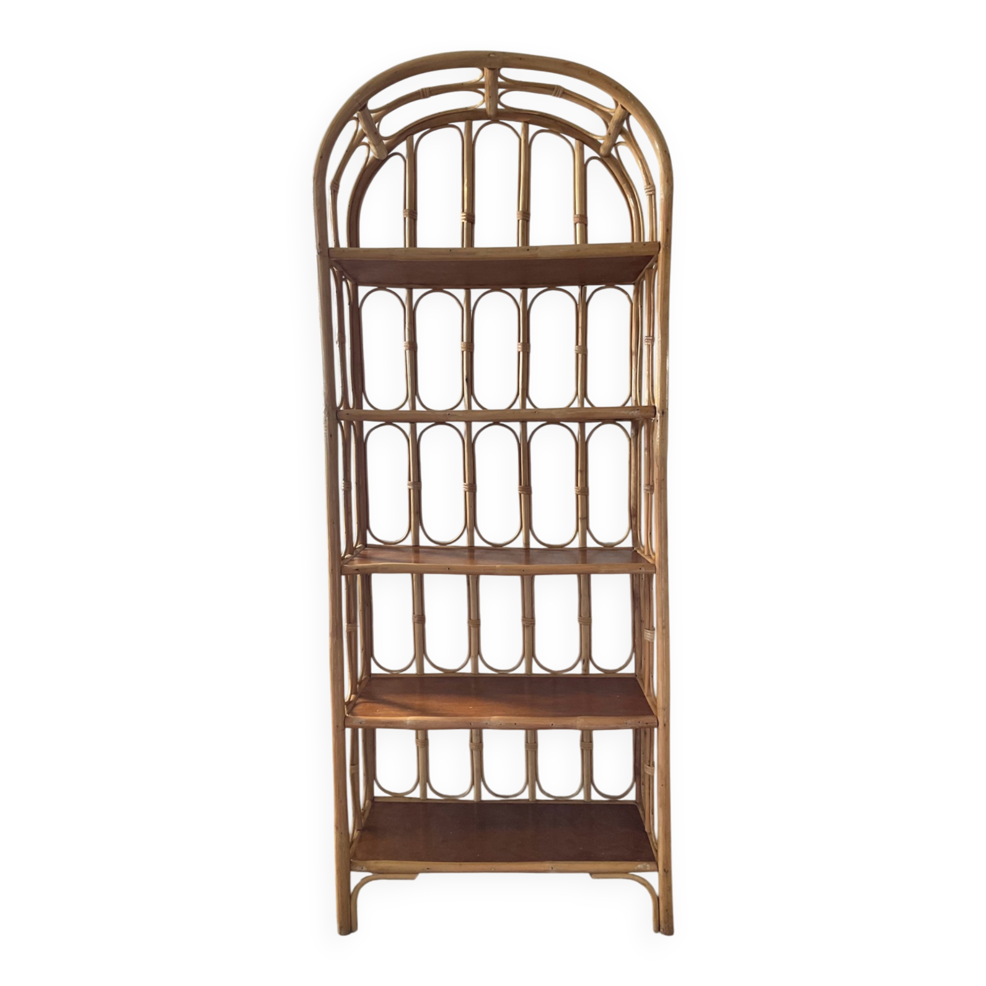 1960s-70s rattan shelf