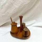 Wooden condiment set