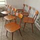 Set of 6 Hiller chairs, vintage bistro