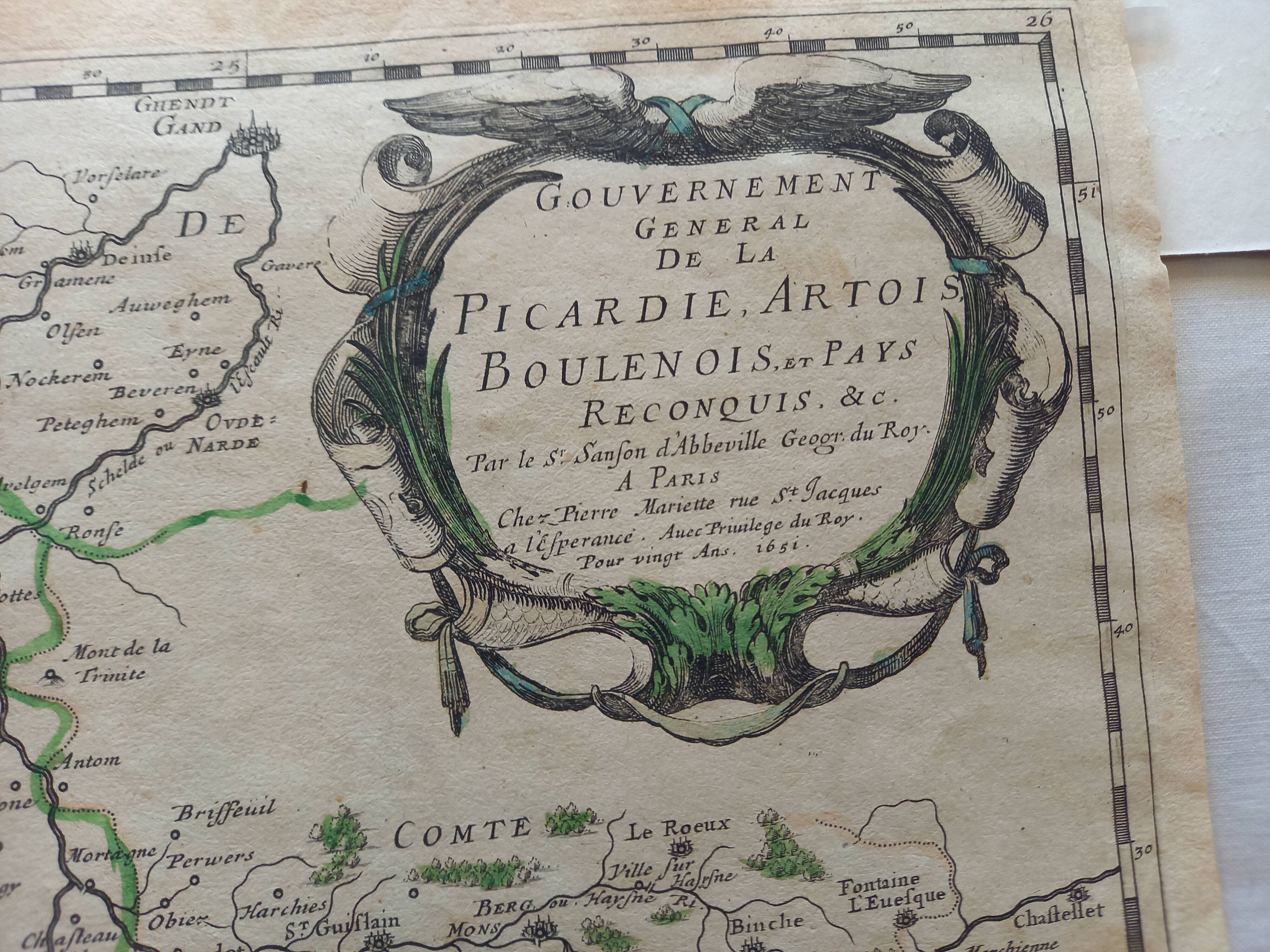 General Government Map of Picardy, Artois, Boulenois and reconquered countries