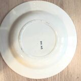 Set of 4 mismatched blue Terre de Fer soup plates