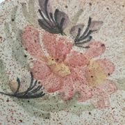 Large stoneware cup and saucer with floral decoration – 1970s