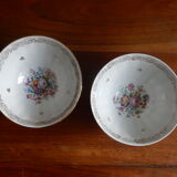 2 French JW porcelain milk coffee bowls