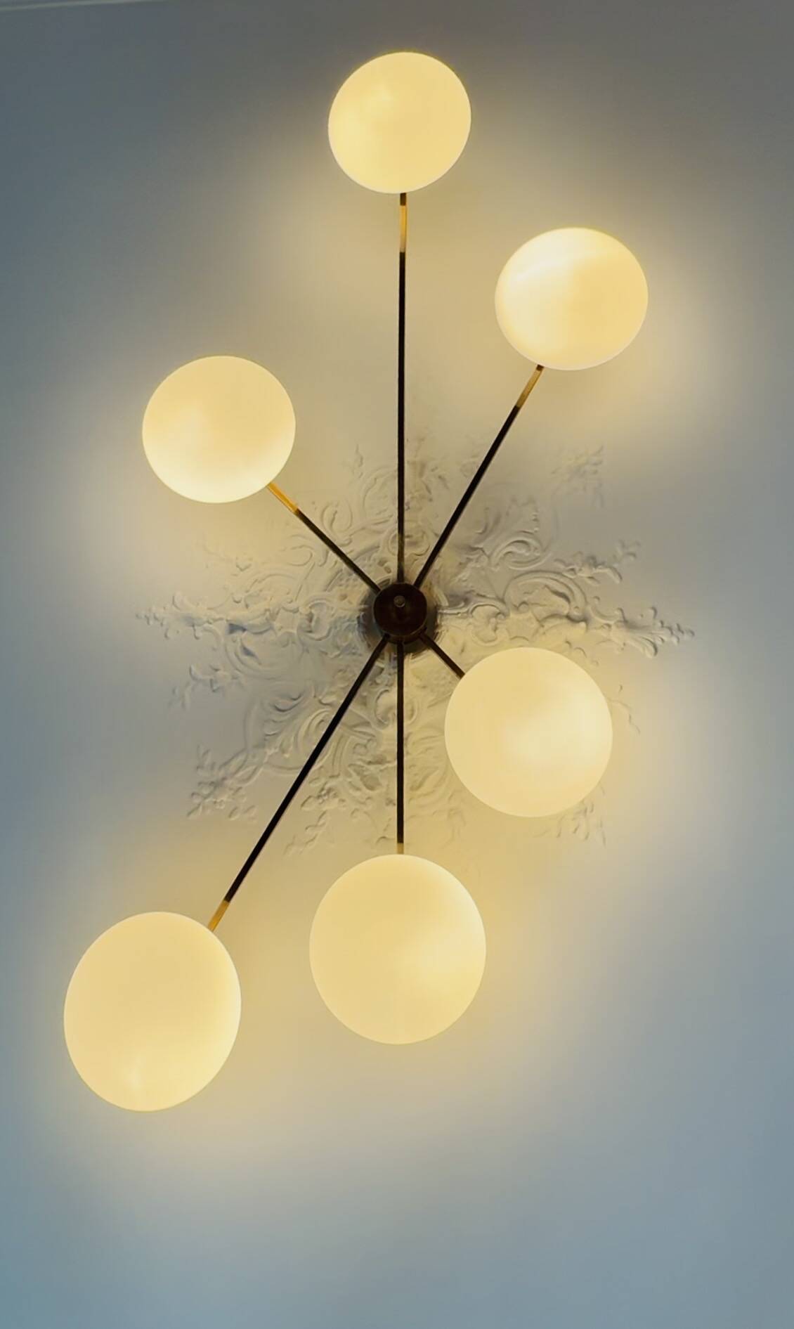 Angelo Lelii lustre plafonnier modèle 6 lune édition arredoluce
