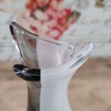 White and black bohemian crystal vase Artcristal