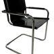 Ensemble de 4 chaises cantilever design noir et chrome fabriquées en Italie