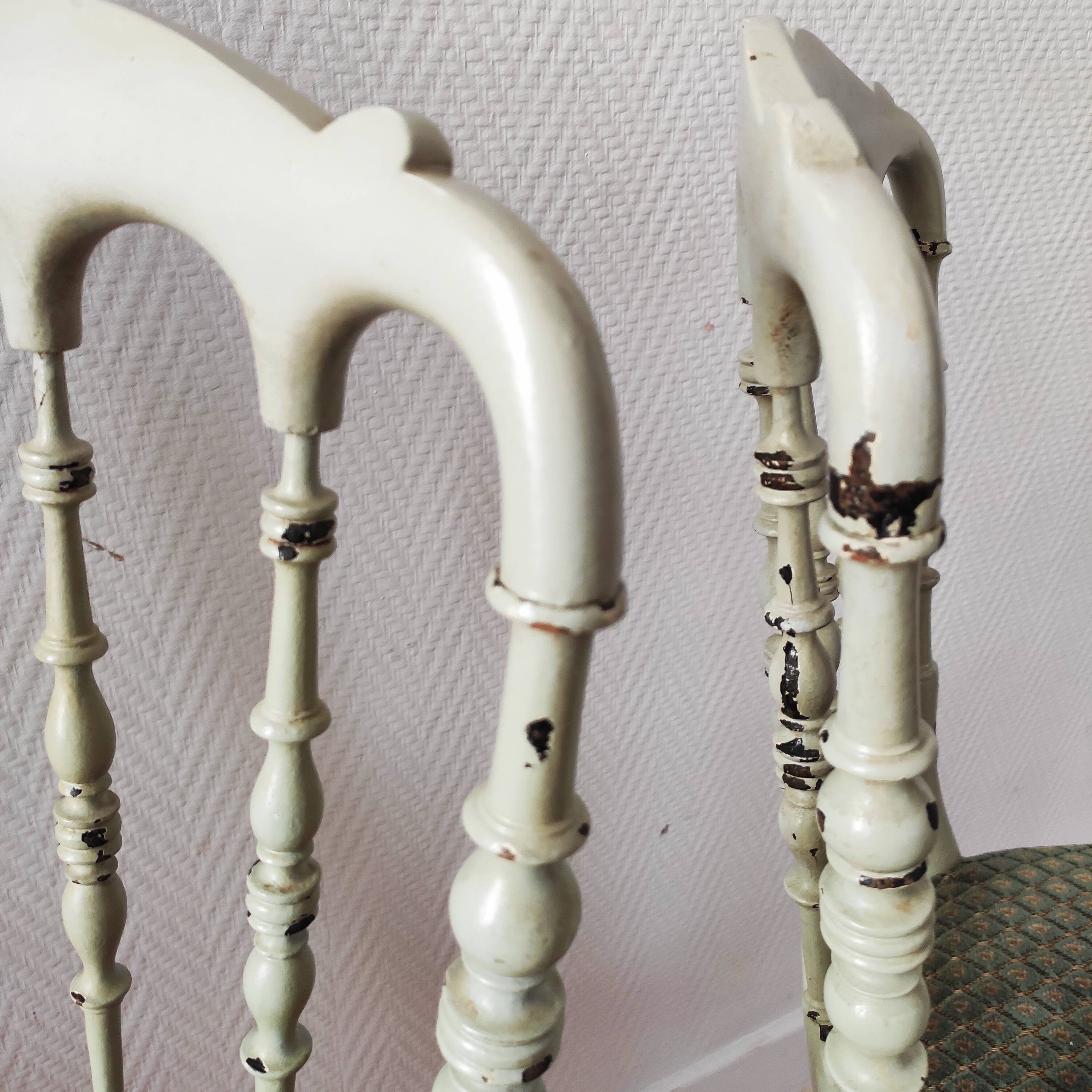 Pair of patinated Napoleon III chairs